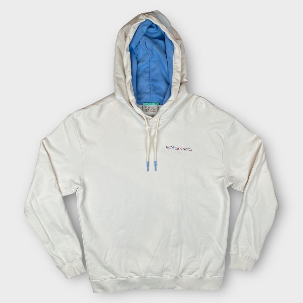 NWOT Scotch & Soda Mens Pullover Logo Hoodie Sweatshirt Sweater Size L (DEFECT) - Picture 1 of 16